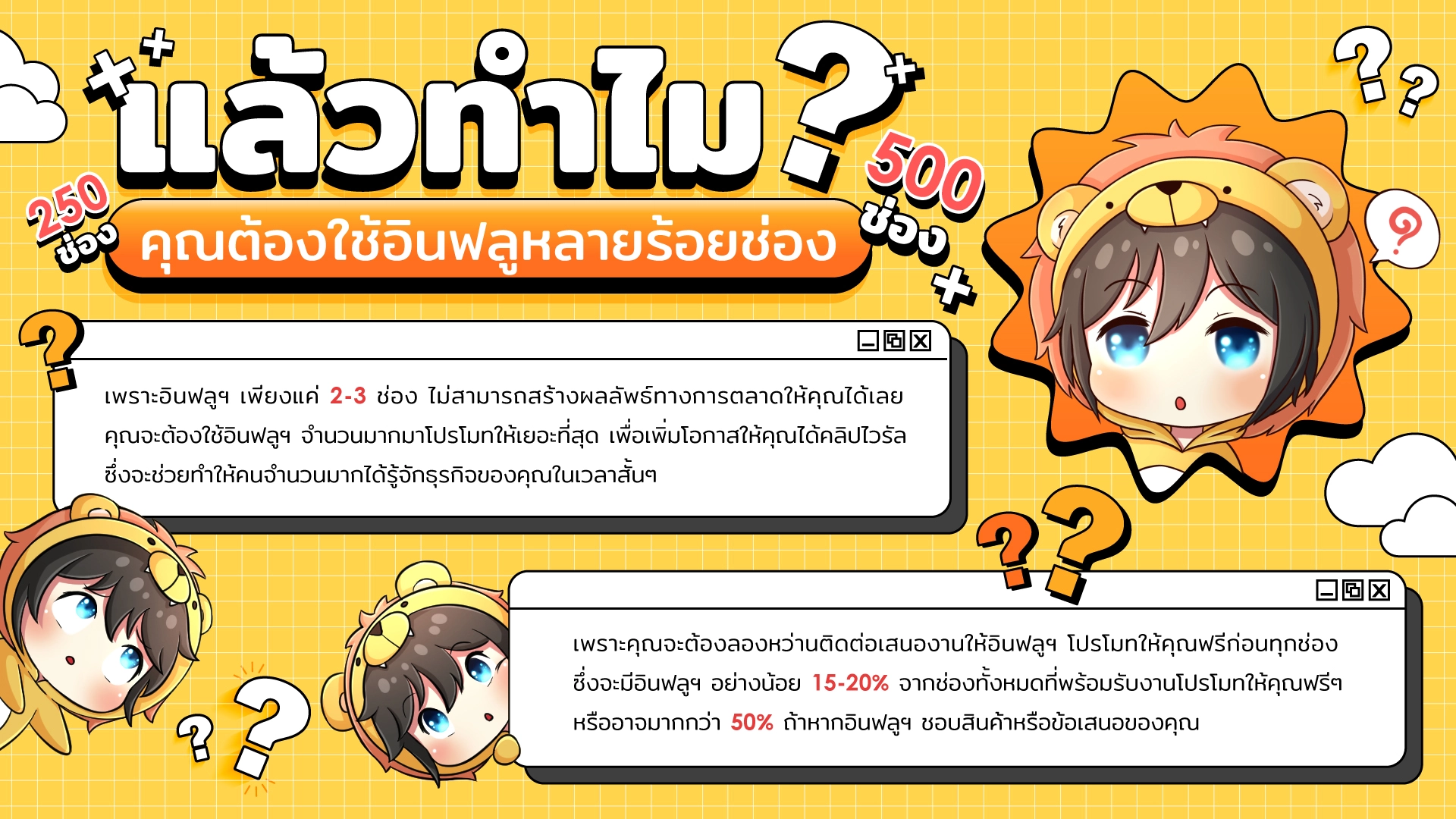 เหตุผลต้องใช้อินฟลูเอนเซอร์หลายร้อยช่องเพื่อสร้างผลลัพธ์และกระจายความเสี่ยง